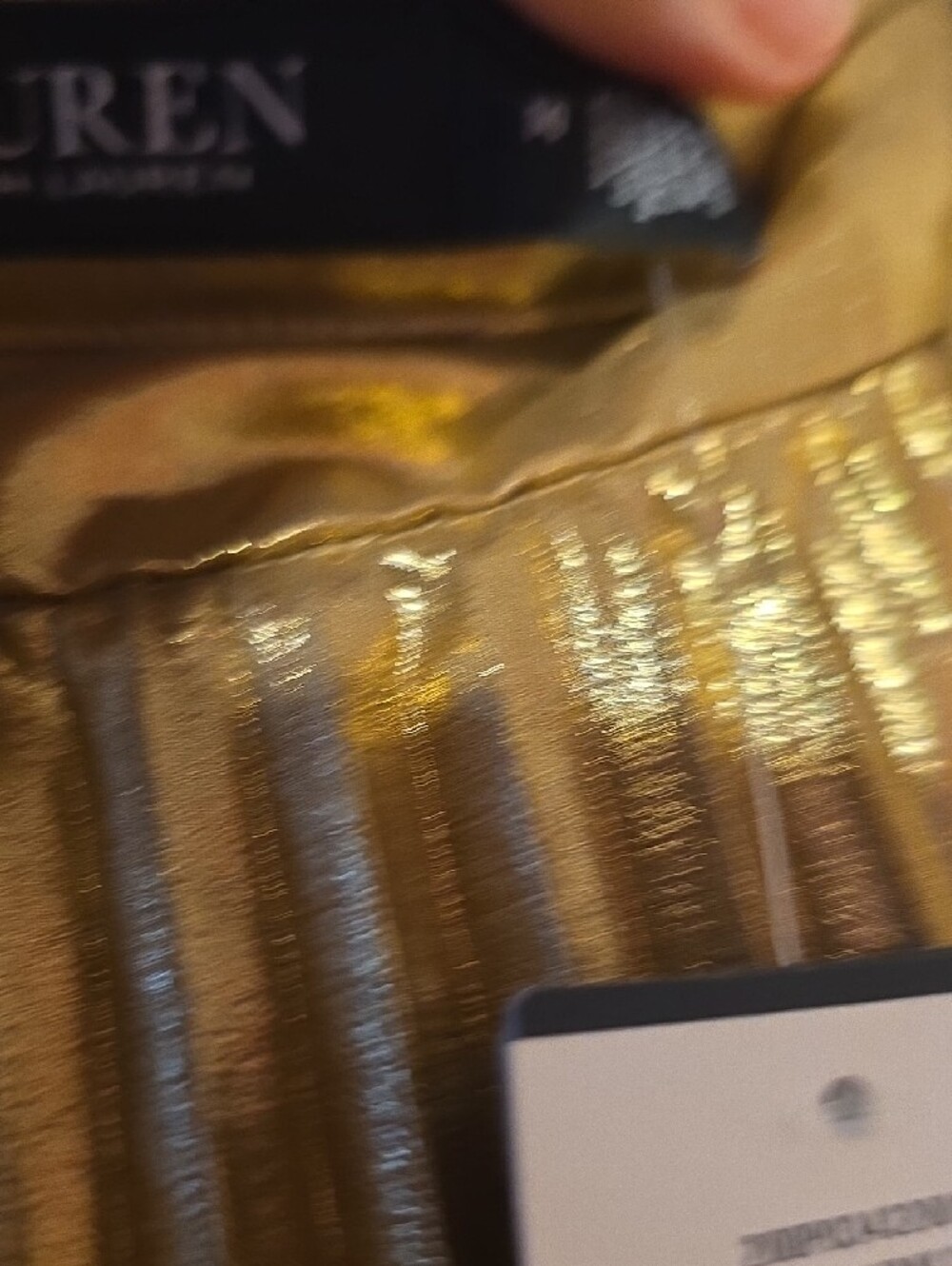 Ralph Lauren Metallic Gold Pleated Maxi Skirt - Picture 8 of 9